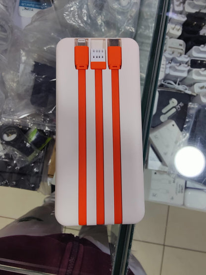 Marten Fast Charging Power Bank 20,000mAh | Built‑in Cables | Lightning, Type‑C & Micro USB Compatible