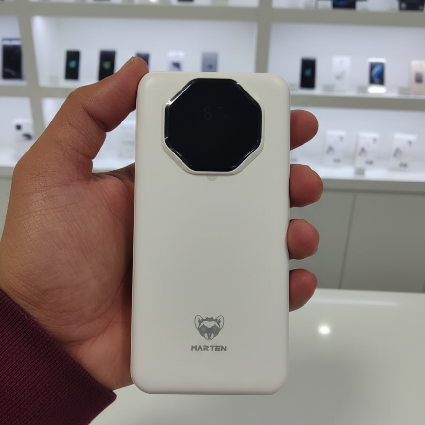 Marten Fast Charging Power Bank 20,000mAh | Built‑in Cables | Lightning, Type‑C & Micro USB Compatible
