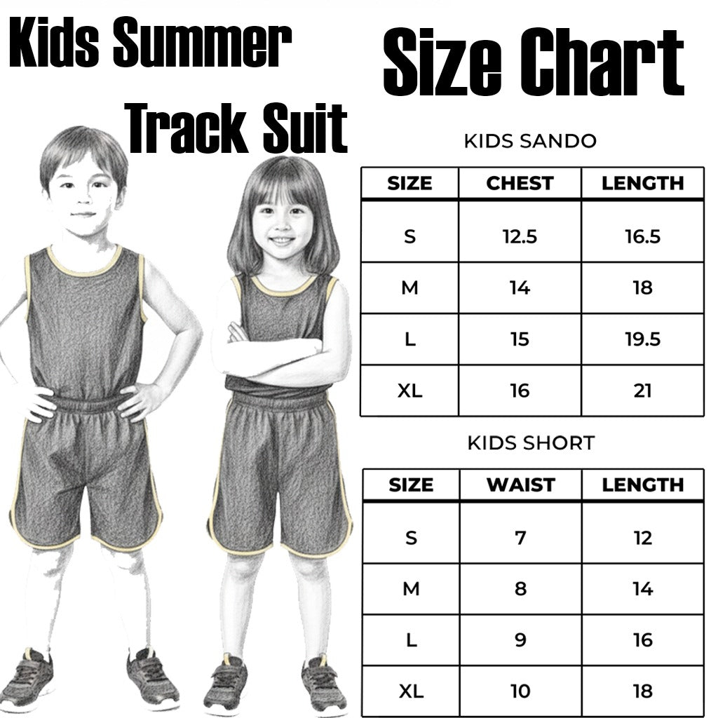 Kids Sando and Shorts Track Suit 2 Pcs Set - LARGE