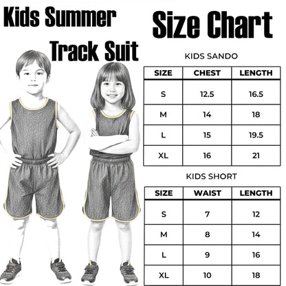 Kids Sando and Shorts Track Suit 2 Pcs Set - LARGE