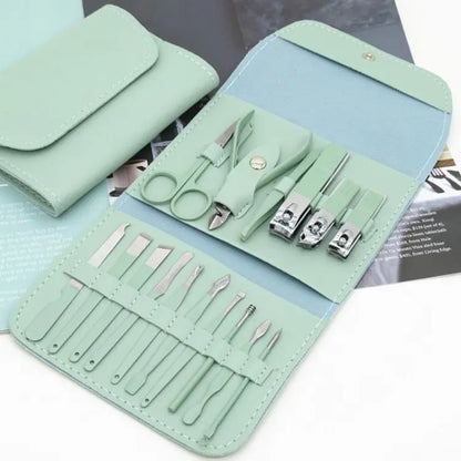 16 in 1 Nail kit Manicure Cutters Nail Clipper Set Household Stainless Steel Ear Spoon Nail Clippers Pedicure Nail Scissors Tool Set (Random Color) Rs 559