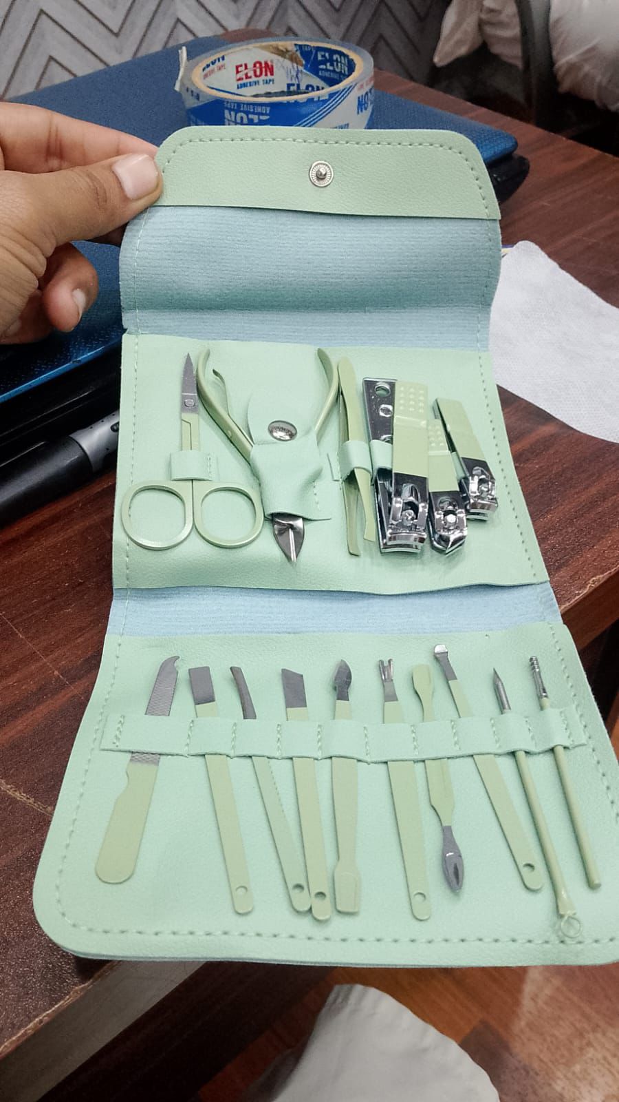 16 in 1 Nail kit Manicure Cutters Nail Clipper Set Household Stainless Steel Ear Spoon Nail Clippers Pedicure Nail Scissors Tool Set (Random Color) Rs 559