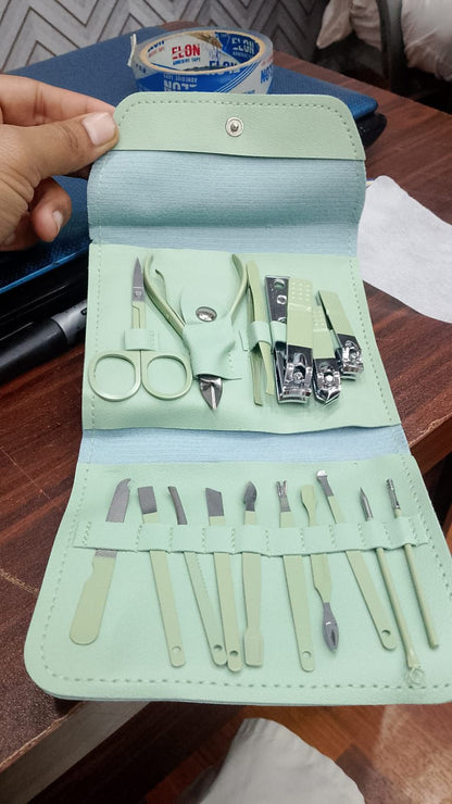 16 in 1 Nail kit Manicure Cutters Nail Clipper Set Household Stainless Steel Ear Spoon Nail Clippers Pedicure Nail Scissors Tool Set (Random Color) Rs 559