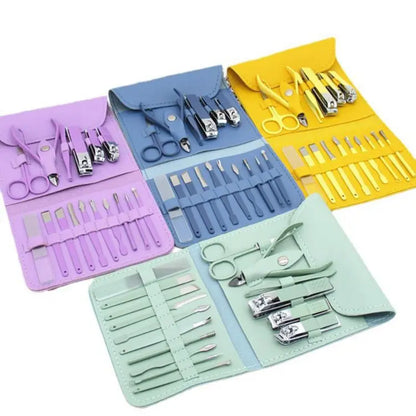 16 in 1 Nail kit Manicure Cutters Nail Clipper Set Household Stainless Steel Ear Spoon Nail Clippers Pedicure Nail Scissors Tool Set (Random Color) Rs 559